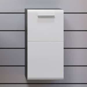 Reus Small Wall Hung Gloss Storage Cabinet In Smokey Silver - UK
