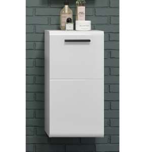 Reus Small Wall Hung High Gloss Storage Cabinet In White - UK