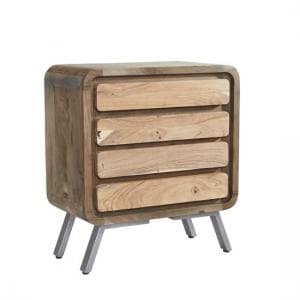 Reverso Wooden Wide Chest Of Drawers In Reclaimed Wood And Iron - UK