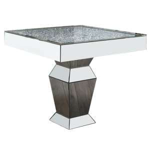 Reyn Square Crushed Glass Top Dining Table In Mirrored - UK