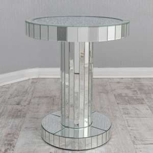 Reyn Tall Round Crushed Glass Top Coffee Table In Mirrored