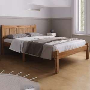 Ria Wooden Double Bed In Pine - UK