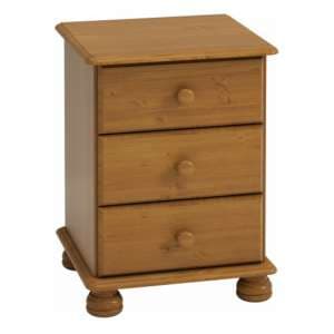 Richland Wooden Bedside Cabinet In Pine - UK