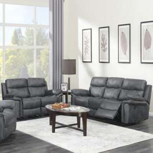 Richmond Fabric 3 And 2 Seater Sofa Suite In Charcoal Grey