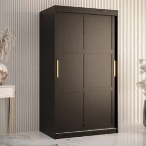 Rieti I Wooden Wardrobe 2 Sliding Doors 100cm In Black - UK