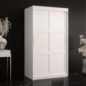 Rieti I Wooden Wardrobe 2 Sliding Doors 100cm In White - UK