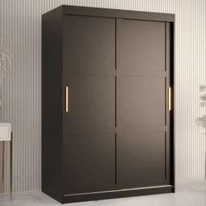 Rieti I Wooden Wardrobe 2 Sliding Doors 120cm In Black - UK