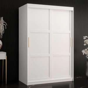 Rieti I Wooden Wardrobe 2 Sliding Doors 120cm In White - UK