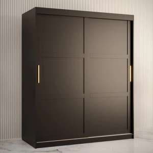 Rieti I Wooden Wardrobe 2 Sliding Doors 150cm In Black - UK