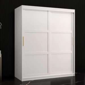 Rieti I Wooden Wardrobe 2 Sliding Doors 150cm In White - UK