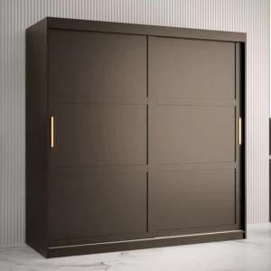 Rieti I Wooden Wardrobe 2 Sliding Doors 180cm In Black - UK