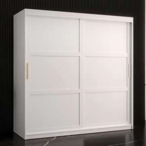 Rieti I Wooden Wardrobe 2 Sliding Doors 180cm In White - UK