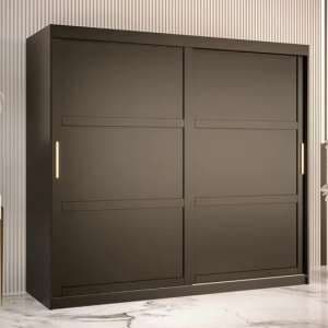 Rieti I Wooden Wardrobe 2 Sliding Doors 200cm In Black - UK
