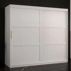 Rieti I Wooden Wardrobe 2 Sliding Doors 200cm In White - UK