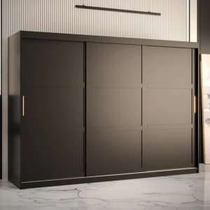 Rieti I Wooden Wardrobe 2 Sliding Doors 250cm In Black