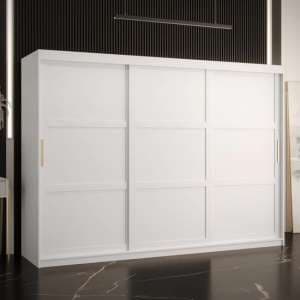 Rieti I Wooden Wardrobe 2 Sliding Doors 250cm In White
