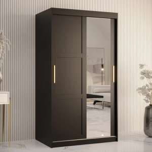 Rieti II Mirrored Wardrobe 2 Sliding Doors 100cm In Black - UK