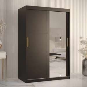 Rieti II Mirrored Wardrobe 2 Sliding Doors 120cm In Black - UK