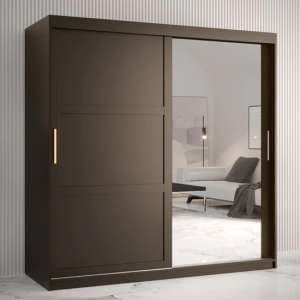 Rieti II Mirrored Wardrobe 2 Sliding Doors 180cm In Black - UK