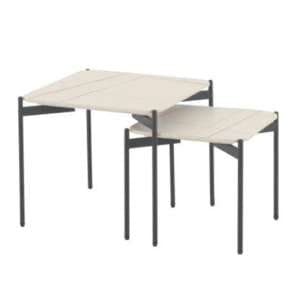 Riley Ceramic Top Nest Of 2 Tables In Lawrence White