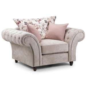 Rima Fabric Armchair In Beige - UK