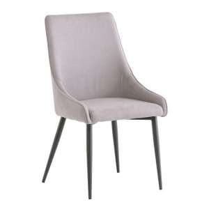 Remika Fabric Dining Chair In Grey - UK