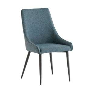 Remika Fabric Dining Chair In Teal - UK
