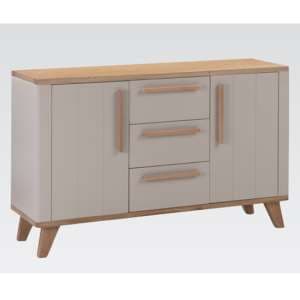 Rimit Wooden Sideboard 2 Doors 3 Drawers In Oak And Beige - UK