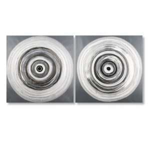 Rings Picture Set Of 2 Canvas Wall Art In Grey And White - UK