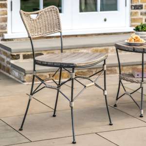 Ripon Outdoor Natural Wooden Dining Chairs In Pair