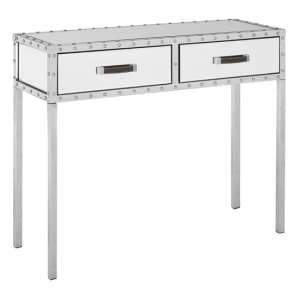 Rivota Mirrored Glass Console Table With 2 Drawers In Silver