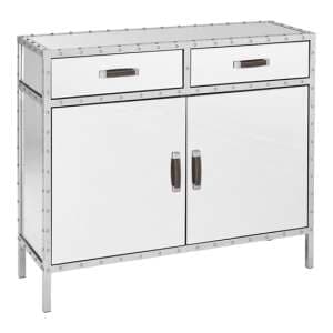 Rivota Mirrored Glass Sideboard With 2 Door 2 Drawer In Silver