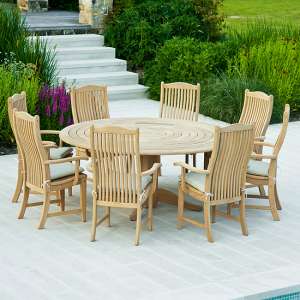 Robalt 1750mm Dining Table With 8 Bengal Chairs In Natural
