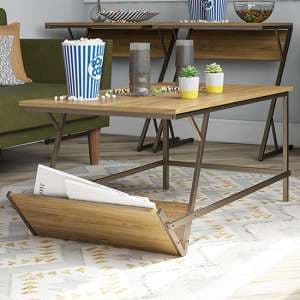 Rockingham Wooden Coffee Table With Magazine Rack In Walnut - UK