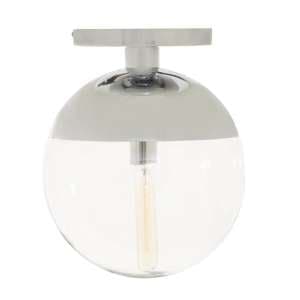 Rocklin Clear Glass Shade Ceiling Light In Chrome - UK