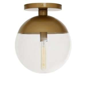 Rocklin Clear Glass Shade Ceiling Light In Gold - UK