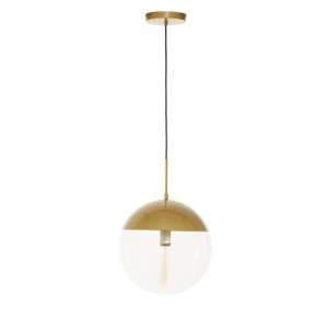 Rocklin Clear Glass Shade Pendant Ceiling Light In Gold - UK