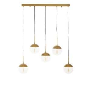 Rocklin Clear Glass Shade Pendant Light In Gold - UK