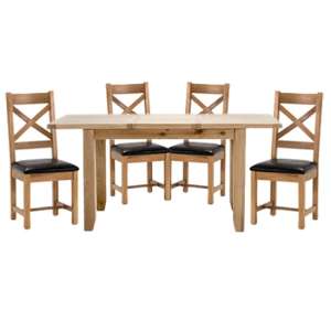 Romero Small Extending Dining Table With 4 Cross Back Chairs