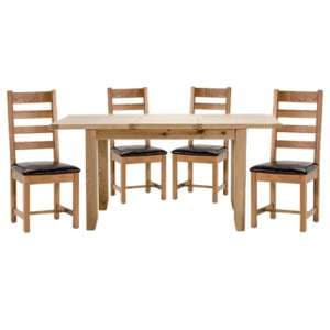 Romero Small Extending Dining Table With 4 Ladder Back Chairs