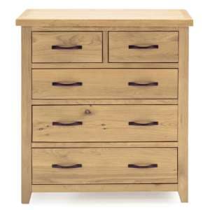 Romero Wooden Chest Of 5 Drawers In Natural - UK