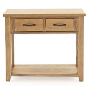Romero Wooden Console Table With 2 Drawers In Natural - UK