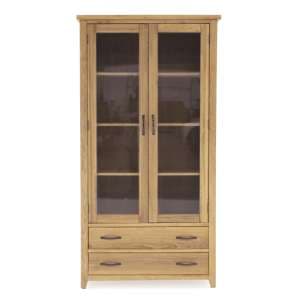 Romero Wooden Display Cabinet With 2 Doors 2 Drawers In Natural