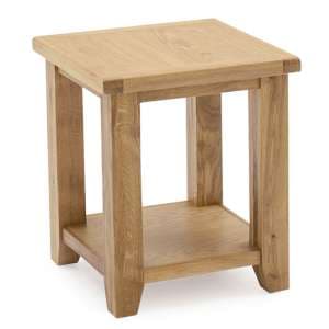 Romero Wooden End Table In Natural - UK
