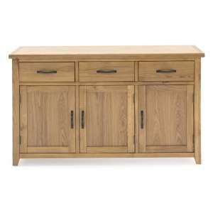 Romero Wooden Sideboard With 3 Doors 3 Drawers In Natural - UK