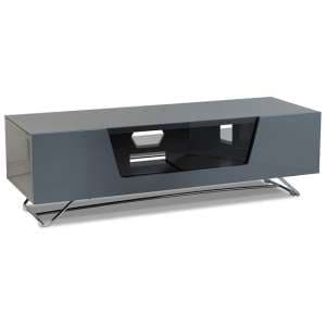 Clutton Medium LCD TV Stand In Grey With Chrome Base - UK