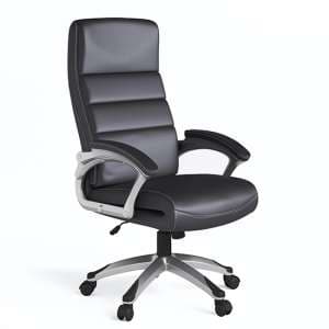 Romsey Faux Leather Home And Office Chair In Black - UK