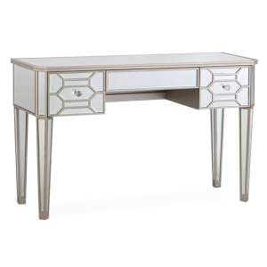 Rose Mirrored Dressing Table With 3 Drawers In Silver