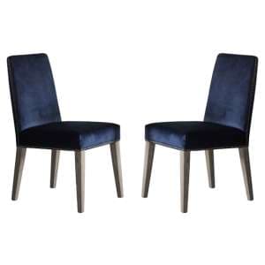 Roselle Atlantic Velvet Dining Chairs In Pair