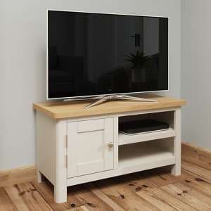 Rosemont Wooden 1 Door 1 Shelf TV Stand In Dove Grey - UK